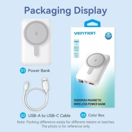 Vention Powerbank 10000mAh FHTW0 22.5W Carga Inalámbrica Blanco Vention Powerbank 10000mAh FHTW0 22.5W Carga Inalámbrica Blanco